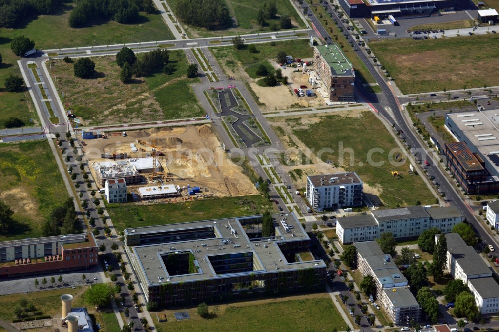 Aerial photograph Berlin OT Adlershof - View of new construction projects on the campus Adlershof in Berlin