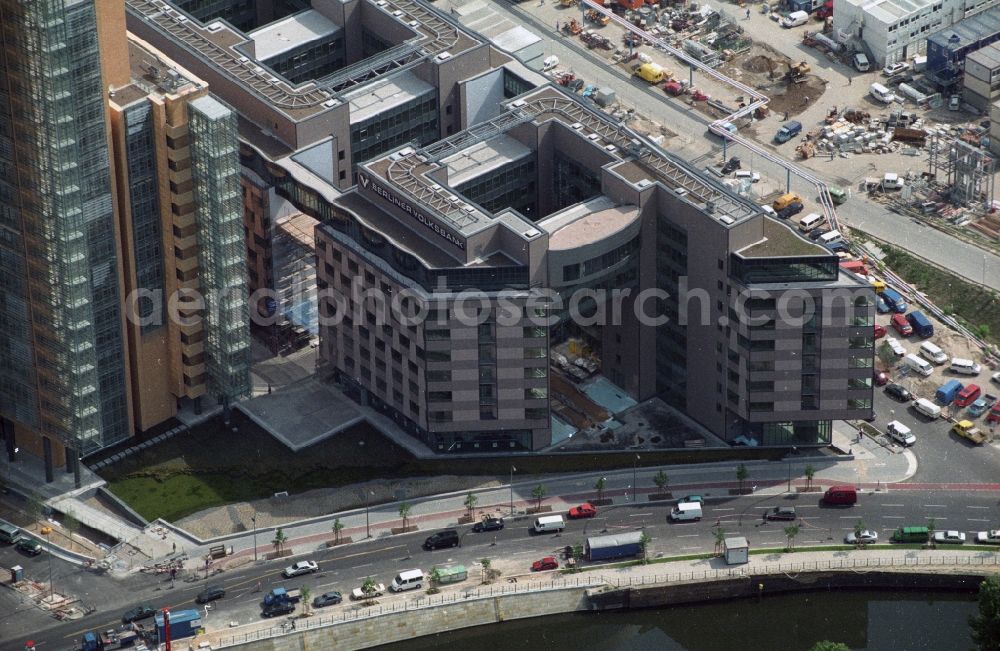 Aerial photograph Berlin Lichtenberg - New buildings at the Federal Association of German Cooperative Banks BVR eV and the debis house in the Quartier Daimler at Potsdamer Platz in Berlin