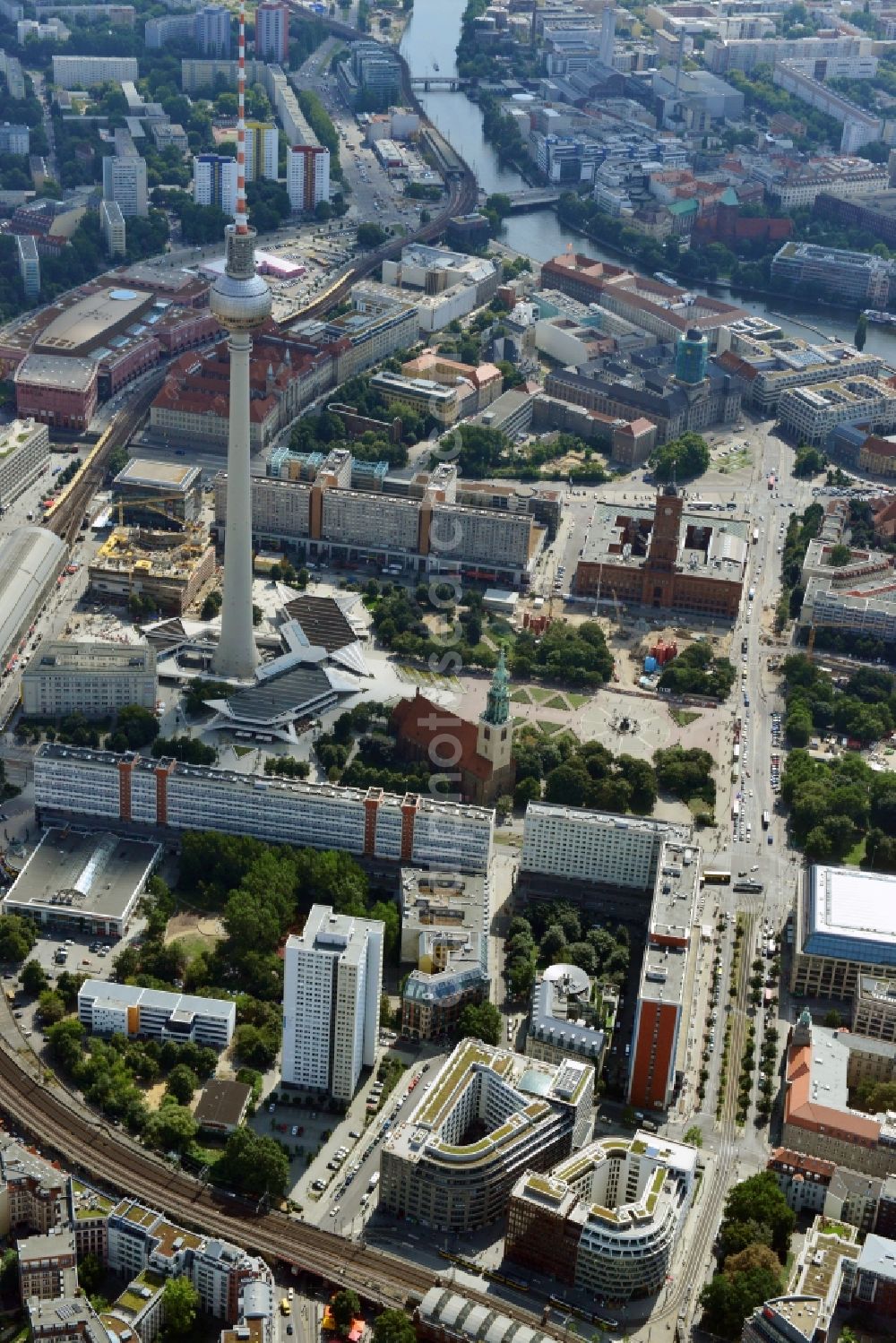 Aerial image Berlin - View Hackescher quarters, a new office and commercial complex in the middle. Investor is the investment company Hackesches Quarter mbH & Co. KG