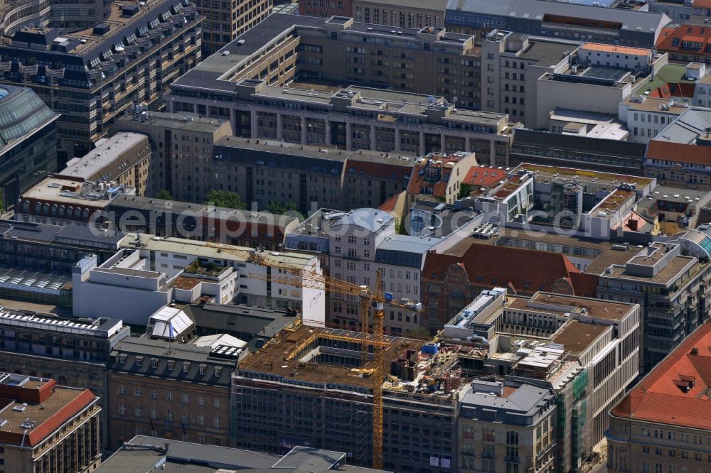 Berlin from above - The newly constructed Palais Behrens and Palais Theising are located at the corner of Behrenstrasse and Glinkastrasse in Berlin Mitte