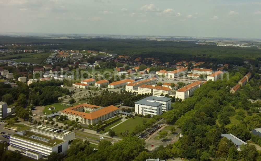 Aerial photograph Halle (Saale) - New buildings at the Technology Park Weinberg campus in Halle (Saale) in Saxony-Anhalt