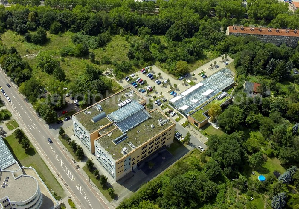 Aerial photograph Halle (Saale) - New buildings at the Technology Park Weinberg campus in Halle (Saale) in Saxony-Anhalt