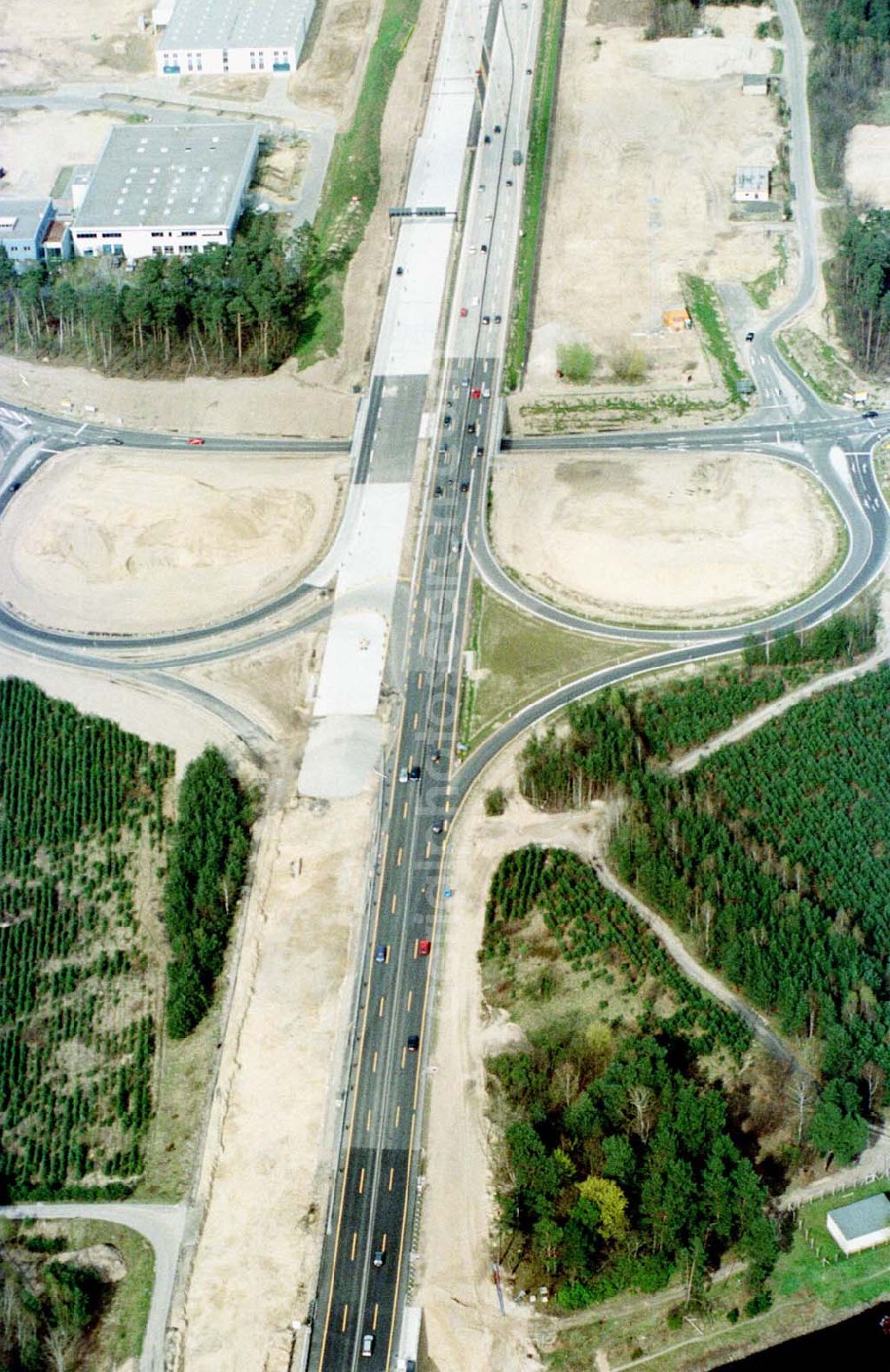 Aerial image Drewitz - Neue Autobahn am ehem. GüSt Drewitz.