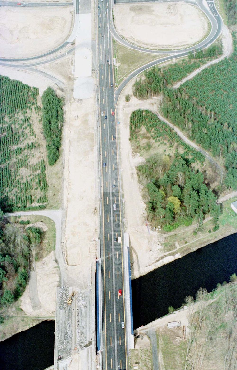 Aerial photograph Drewitz - Neue Autobahn am ehem. GüSt Drewitz.