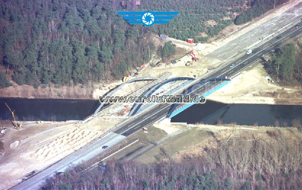 Aerial photograph Potsdam Drewitz - Neue Autobahnbrücke über den Teltowkanal bei Drewitz - Babelsberg