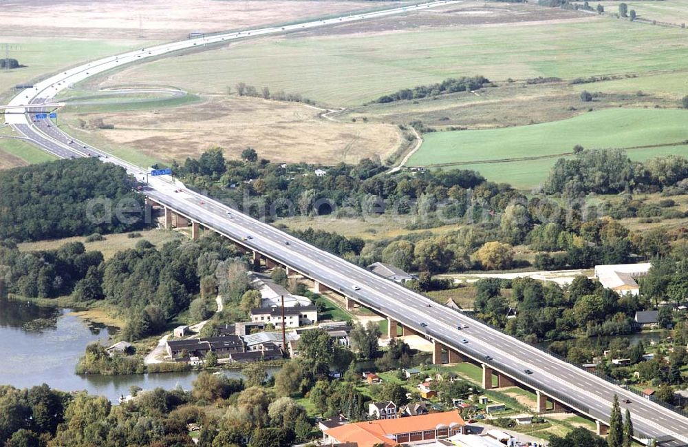 Rüdersdorf / Brandenburg from above - Neue Autobahnbrücke Rüdersdorf am östlichen Berliner Ring.