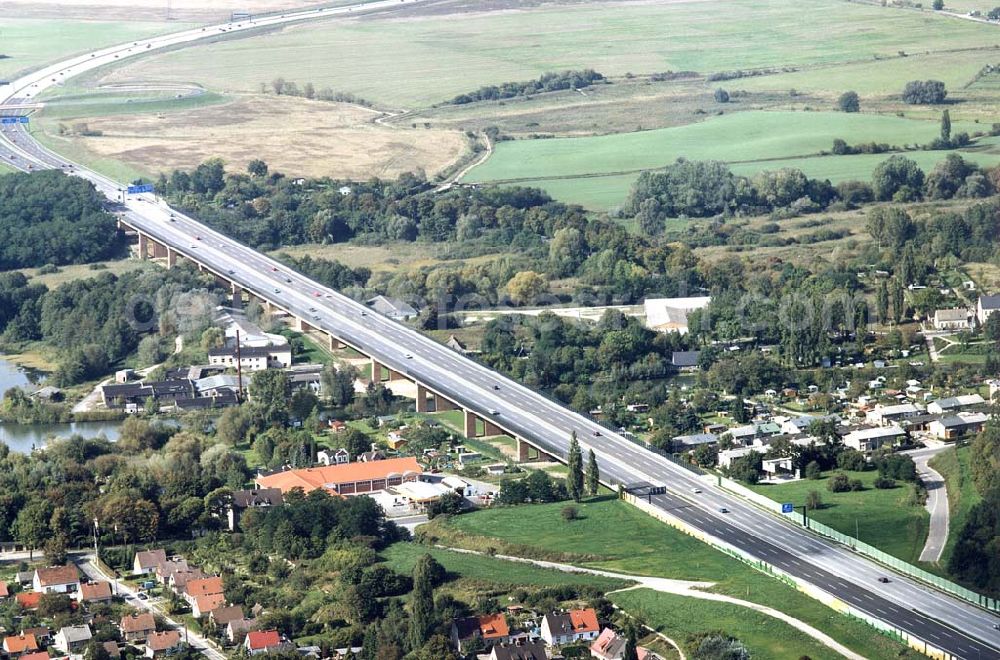 Rüdersdorf / Brandenburg from the bird's eye view: Neue Autobahnbrücke Rüdersdorf am östlichen Berliner Ring.