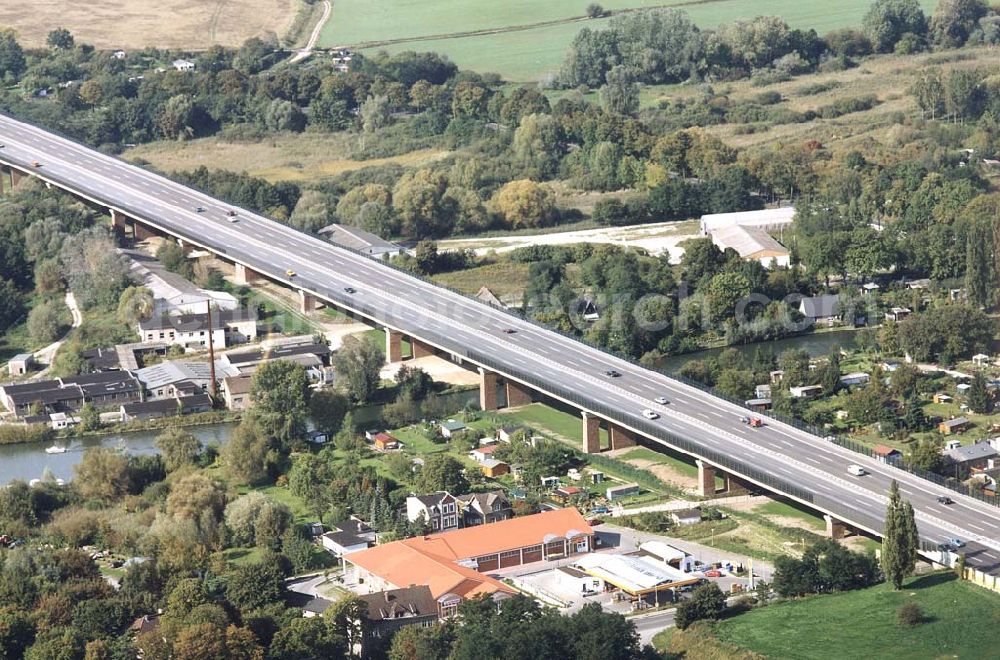 Rüdersdorf / Brandenburg from the bird's eye view: Neue Autobahnbrücke Rüdersdorf am östlichen Berliner Ring.