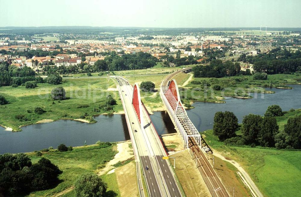 Wittenberg / BRB from above - Neue Elbbrücke am südlichen Stadtrrand von Wittenberg / BRB