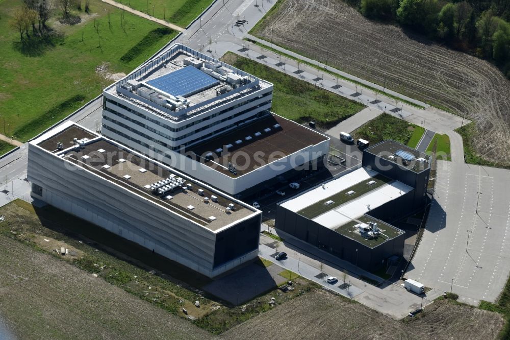 Aachen from the bird's eye view: New research building at the RWTH Aachen Campus, here the Cluster Smart Logistics and Heavy-Duty Drives on campus Boulevard in Aachen in the state North Rhine-Westphalia