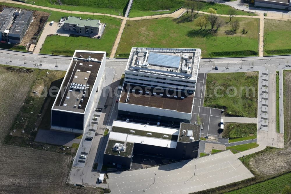 Aerial image Aachen - New research building at the RWTH Aachen Campus, here the Cluster Smart Logistics and Heavy-Duty Drives on campus Boulevard in Aachen in the state North Rhine-Westphalia