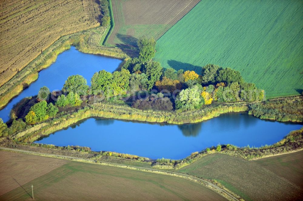 Aerial image Buch - View of the new gravel pit in Buch in the state Saxony-Anhalt