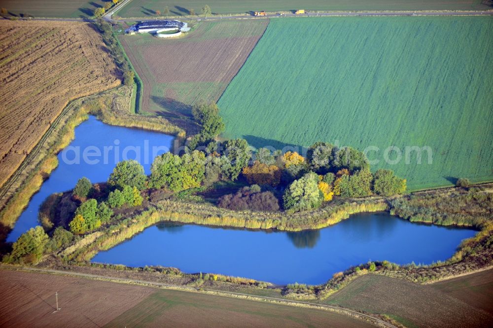 Aerial photograph Buch - View of the new gravel pit in Buch in the state Saxony-Anhalt