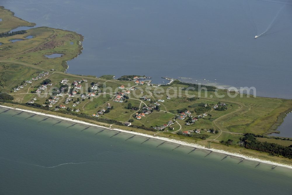 Insel Hiddensee from the bird's eye view: Neuendorf on the island Hiddensee in the state Mecklenburg - Western Pomerania