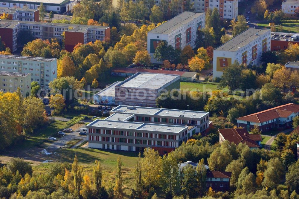 Greifswald from the bird's eye view: View at the BBW Berufsbildungswerk in Greifswald in the federal state Mecklenburg-Vorpommern. The BBW Greifswald is a specialized facility for vocational preparation and training of young people with disabilities. It is operated by the BerufsBildungsWerk Greifswald gGmbH