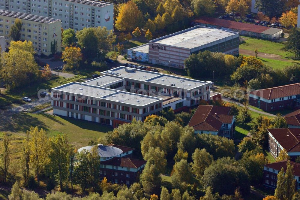 Aerial image Greifswald - View at the BBW Berufsbildungswerk in Greifswald in the federal state Mecklenburg-Vorpommern. The BBW Greifswald is a specialized facility for vocational preparation and training of young people with disabilities. It is operated by the BerufsBildungsWerk Greifswald gGmbH