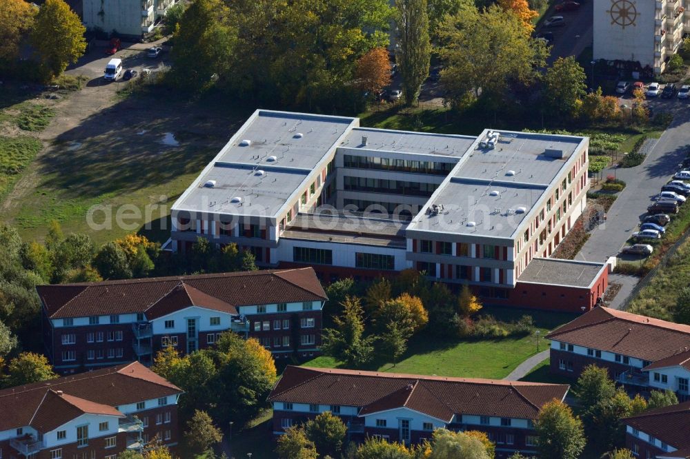 Aerial photograph Greifswald - View at the BBW Berufsbildungswerk in Greifswald in the federal state Mecklenburg-Vorpommern. The BBW Greifswald is a specialized facility for vocational preparation and training of young people with disabilities. It is operated by the BerufsBildungsWerk Greifswald gGmbH