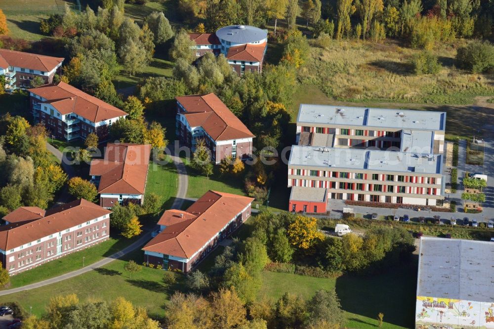 Aerial photograph Greifswald - View at the BBW Berufsbildungswerk in Greifswald in the federal state Mecklenburg-Vorpommern. The BBW Greifswald is a specialized facility for vocational preparation and training of young people with disabilities. It is operated by the BerufsBildungsWerk Greifswald gGmbH