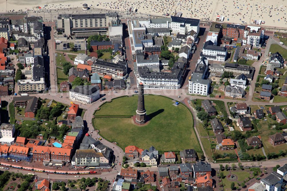 Borkum from above - Borkum is an island and a municipality in the Leer District in Lower Saxony, northwestern Germany