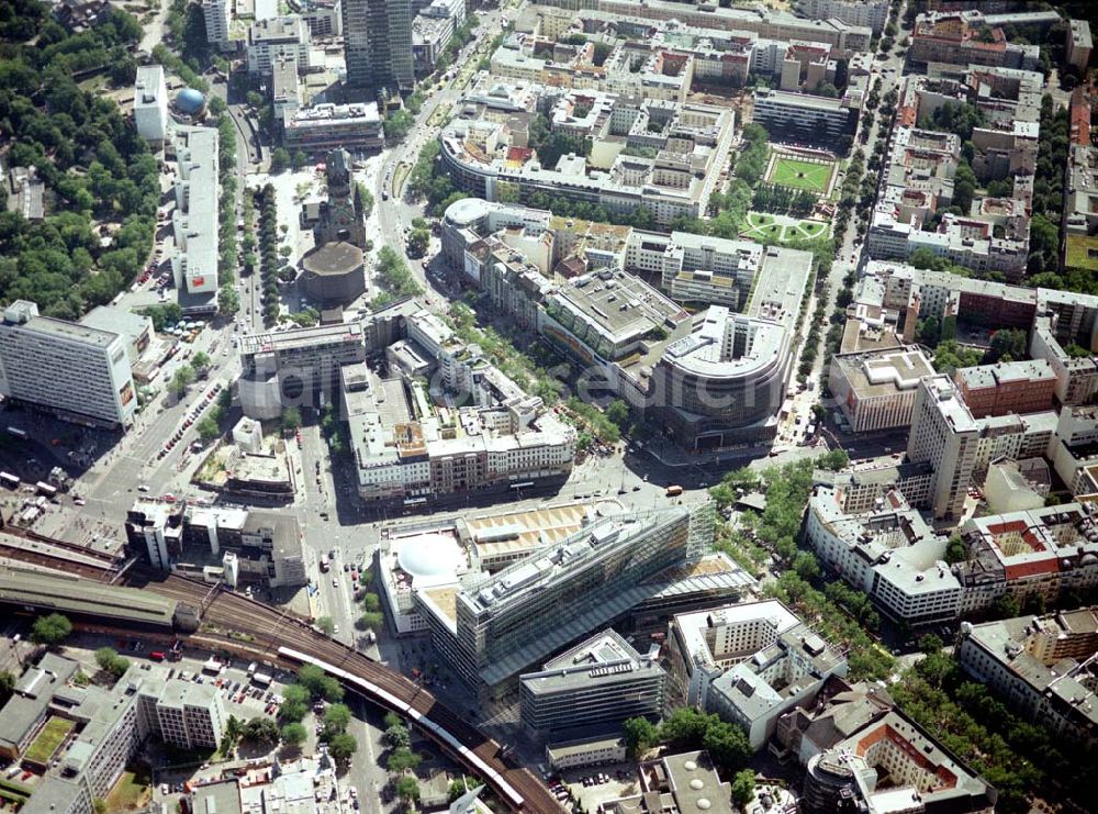 Berlin - Charlottenburg from the bird's eye view: Neuerbautes Kranzlereck am Berliner Kurfürstendamm in Berlin - Charlottenburg.