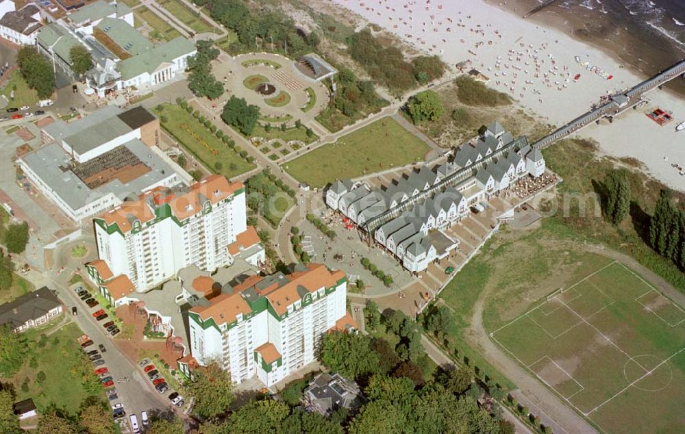 Aerial photograph Heringsdorf/ Usedom - Neuerrichtete Rehaklinik am Heringsdorfer Strand