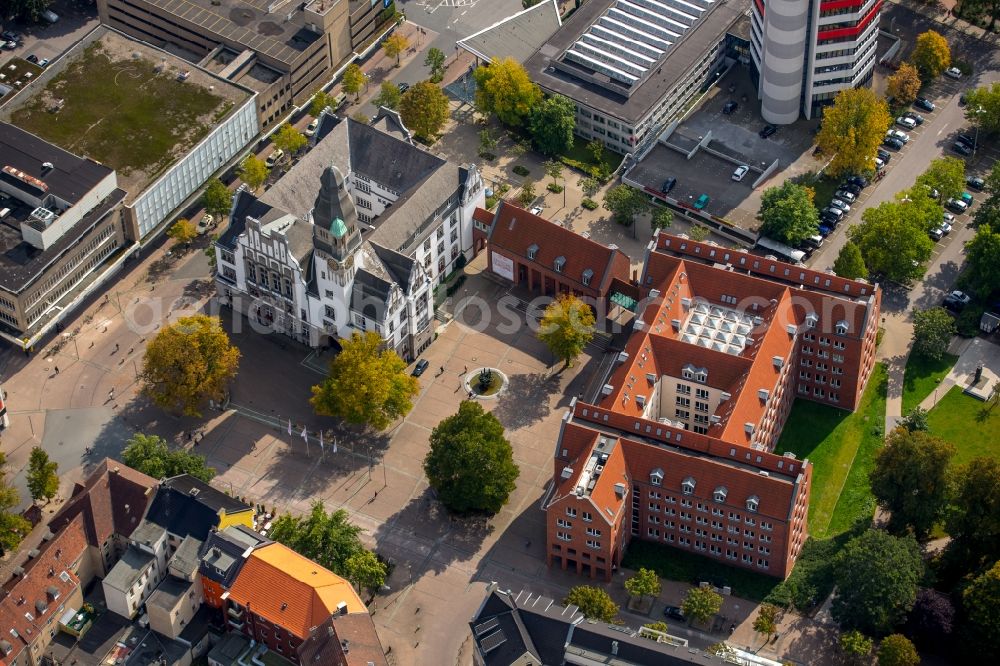 Aerial image Gladbeck - View of the new and the old townhall in Gladbeck in the state of North Rhine-Westphalia