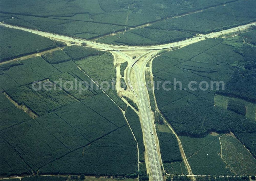 Aerial image Michendorf bei Potsdam - Neues Autobahnkreuz Michendorf - Potsdam