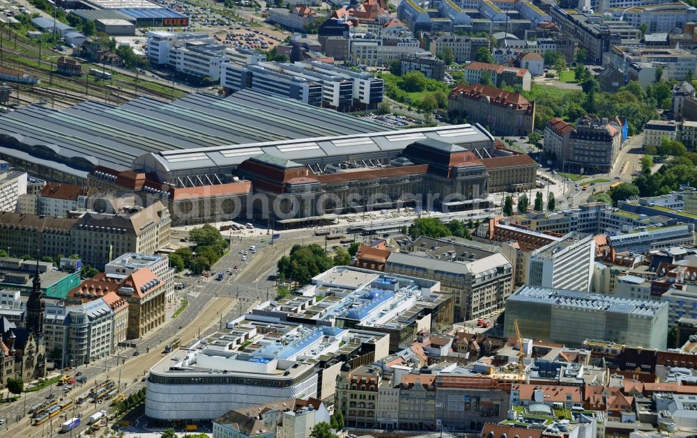 Leipzig from above - View of the shopping center Hoefe am Bruehl in Leipzig in Saxony