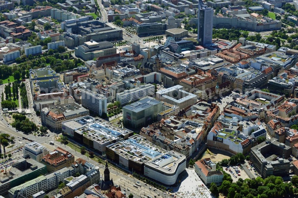 Aerial image Leipzig - View of the shopping center Hoefe am Bruehl in Leipzig in Saxony