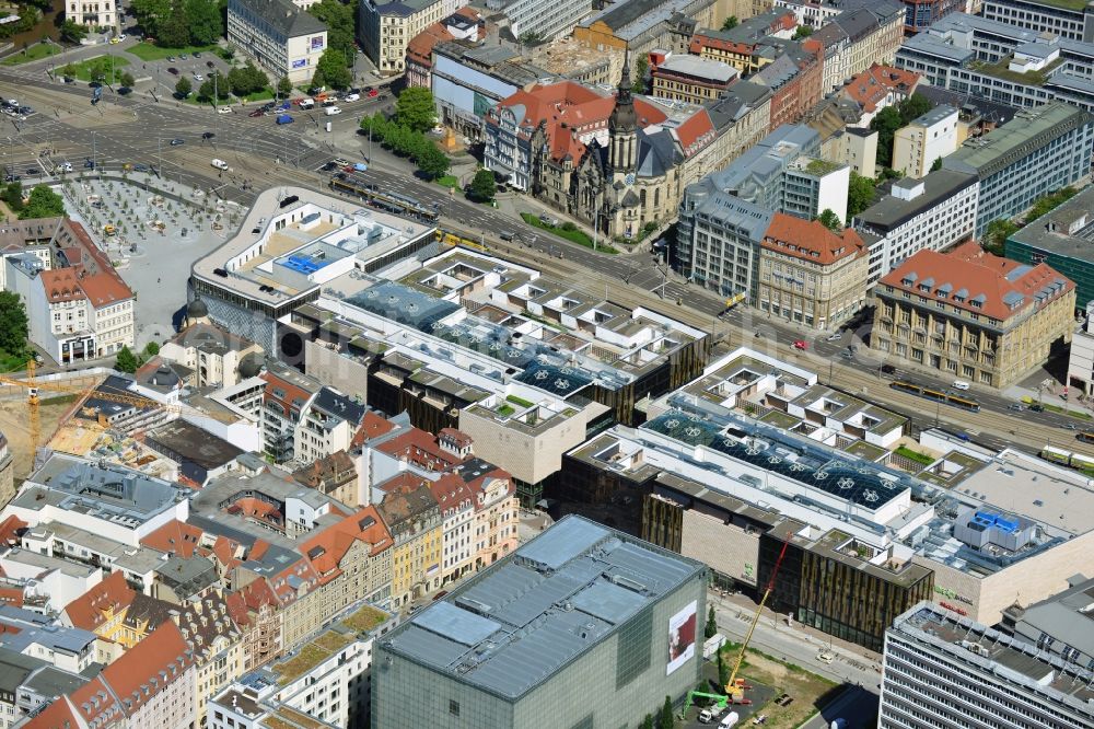 Aerial image Leipzig - View of the shopping center Hoefe am Bruehl in Leipzig in Saxony