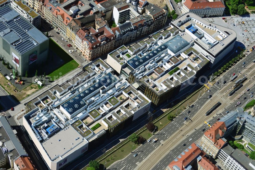 Leipzig from the bird's eye view: View of the shopping center Hoefe am Bruehl in Leipzig in Saxony