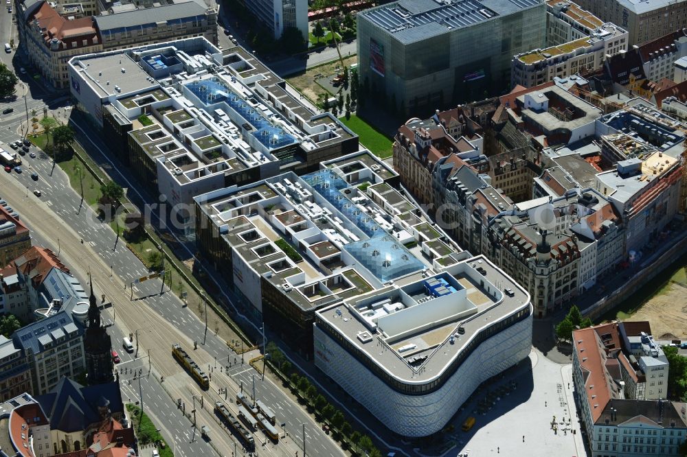 Leipzig from above - View of the shopping center Hoefe am Bruehl in Leipzig in Saxony