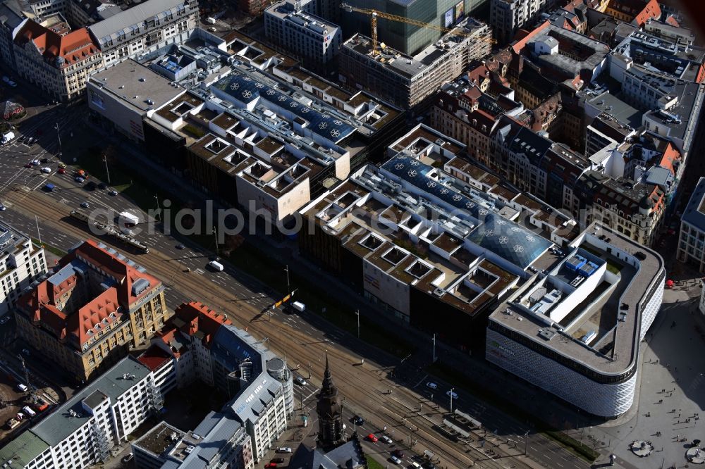 Leipzig from the bird's eye view: View of the shopping center Hoefe am Bruehl in Leipzig in Saxony