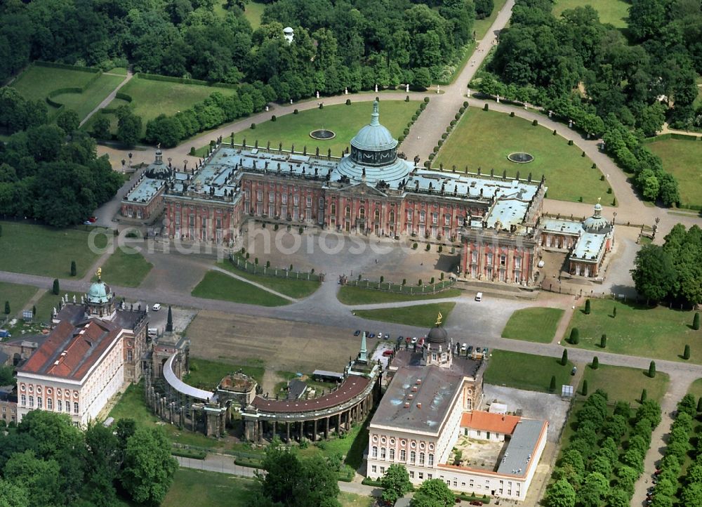 Aerial image Potsdam - View of the New Palace in Potsdam and the communs