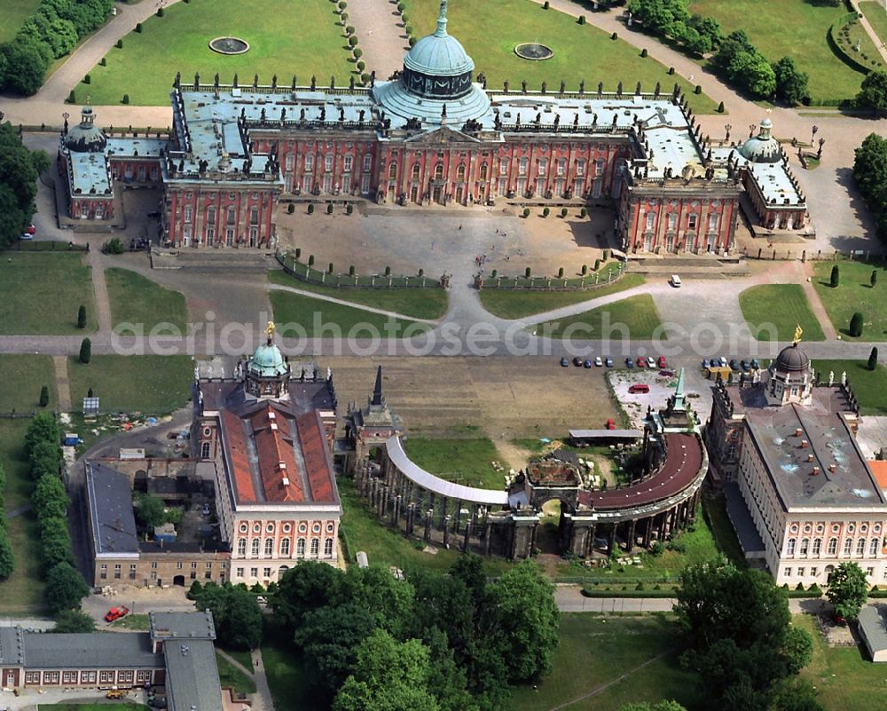 Aerial photograph Potsdam - View of the New Palace in Potsdam and the communs