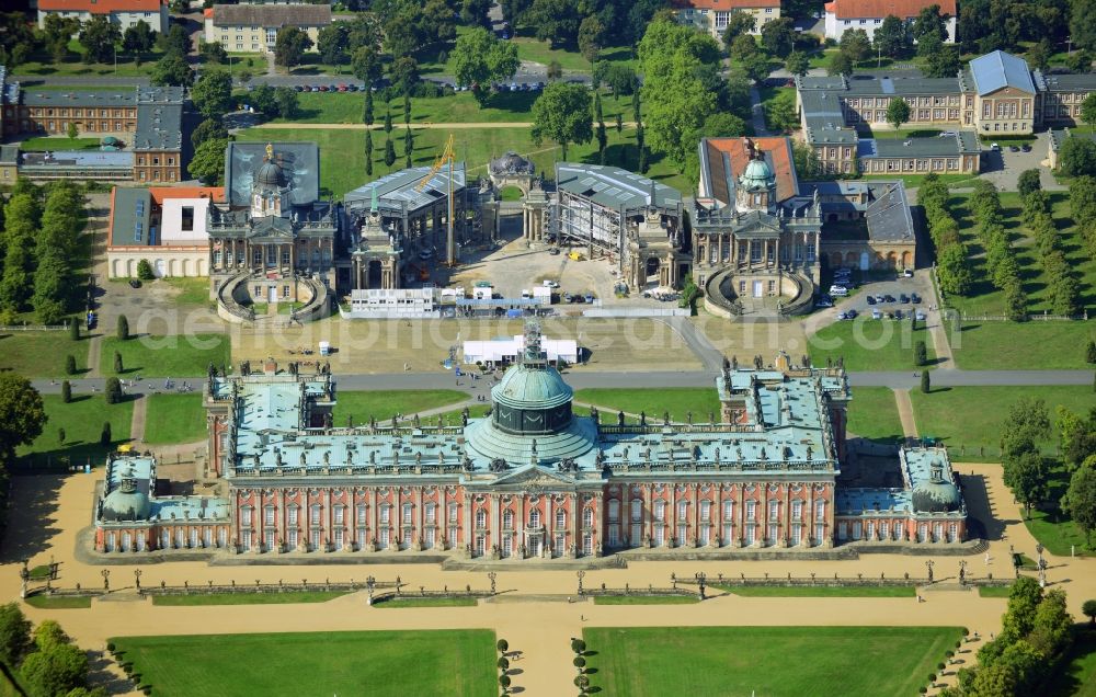 Potsdam from above - View of the New Palace in Potsdam and the communs