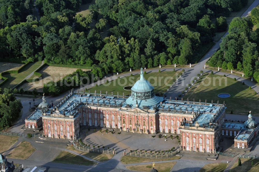 Potsdam from above - View of the New Palace in Potsdam and the communs