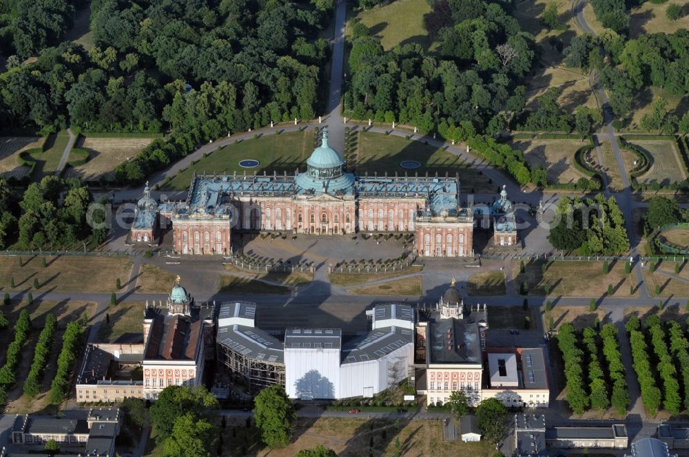 Aerial image Potsdam - View of the New Palace in Potsdam and the communs