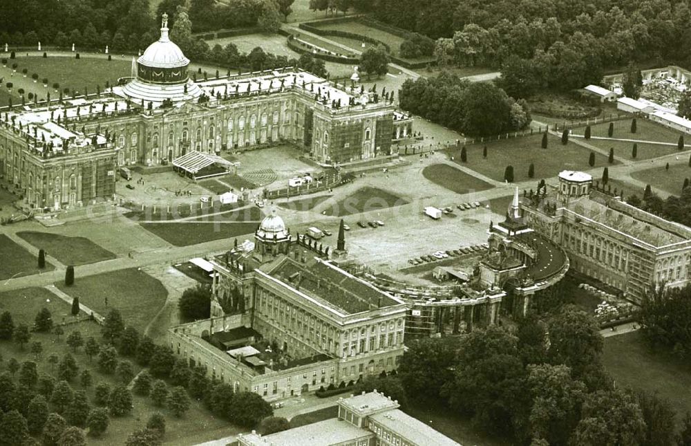 Neues Palais, Potsdam from above - 27.06.1993 Neues Palais, Potsdam