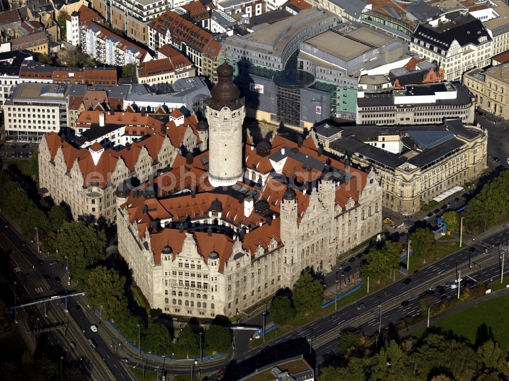 Leipzig from the bird's eye view: New Town Hall Martin Luther ring in Leipzig in Saxony 