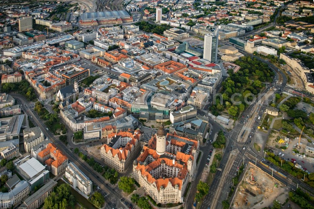 Aerial image Leipzig - New Town Hall Martin Luther ring in Leipzig in Saxony 