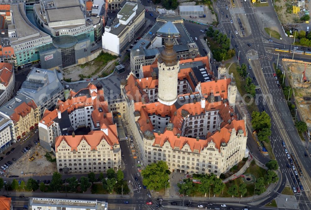 Aerial photograph Leipzig - New Town Hall Martin Luther ring in Leipzig in Saxony 