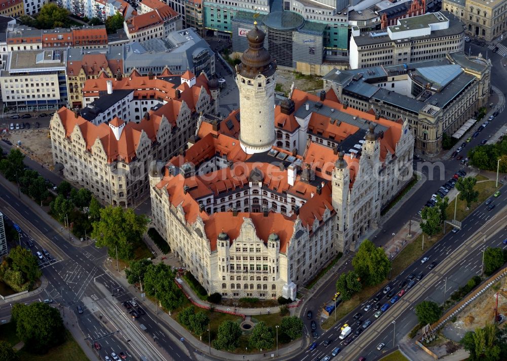 Leipzig from above - New Town Hall Martin Luther ring in Leipzig in Saxony 