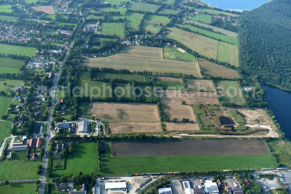 Aurich from the bird's eye view: New Sand Pit grounds of the Gerd Wendeling GmbH in Aurich in Lower Saxony