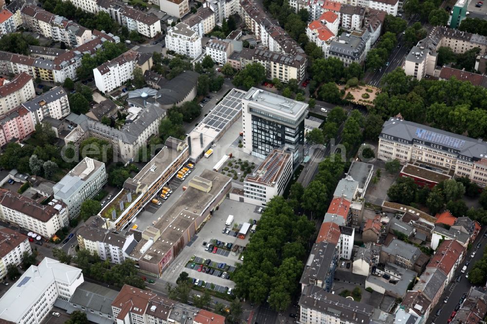 Aerial image Mainz - New administrative building of the MVG Mainz public transport company in Mainz in Rhineland-Palatinate