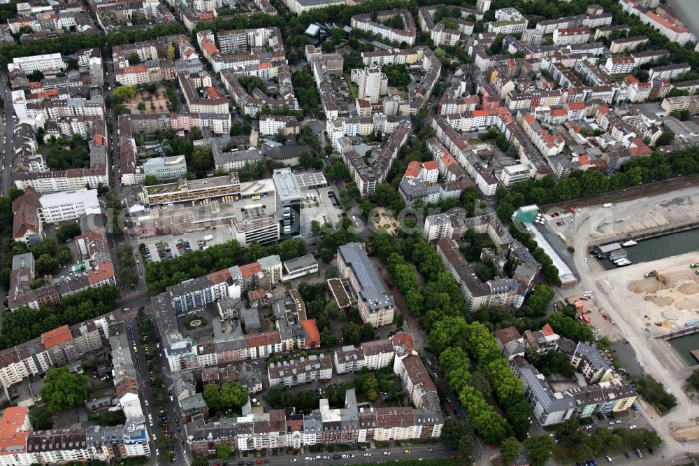 Aerial image Mainz - New administrative building of the MVG Mainz public transport company in Mainz in Rhineland-Palatinate