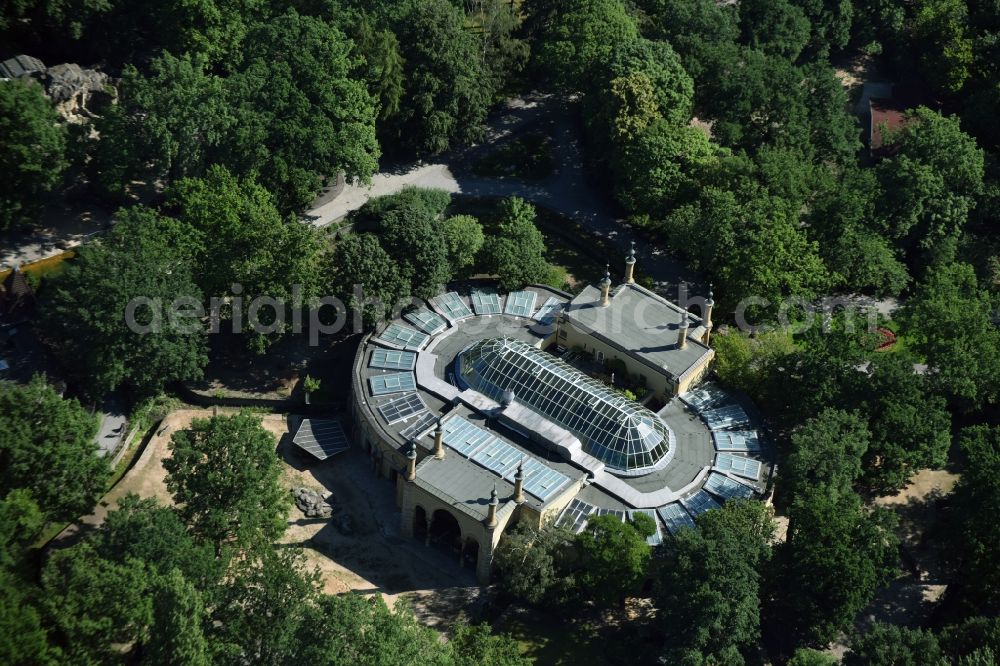 Aerial image Berlin - New Birdhouse World of Birds on the zoo grounds of the Zoologischer Garten (Zoological Gardens) in Berlin in Germany