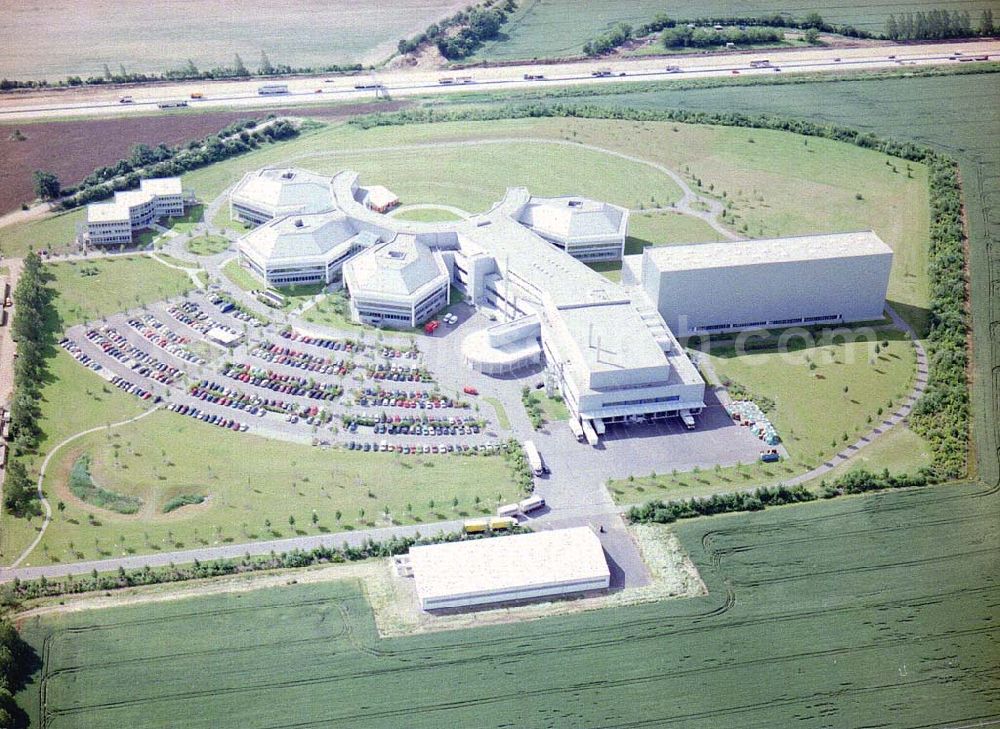 Magdeburg / Sachsen - Anhalt from the bird's eye view: Neues Werk der HEXAL AG am Autobahnkreuz bei Magdeburg.