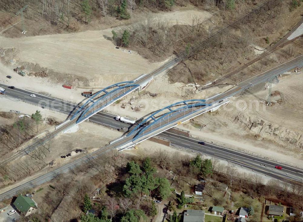 Aerial photograph Neuenhagen - Neugebaute Autobahnbrücke am östlichen Berliner Ring Neuenhagen bei Berlin.