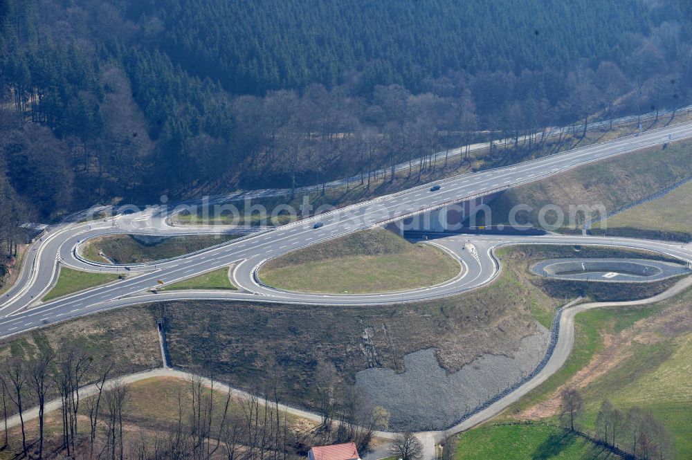 Aerial image Uslar - New circuitous road B241 with new bidges / viaduct Volpriehausen in the near of Uslar in Lower Saxony